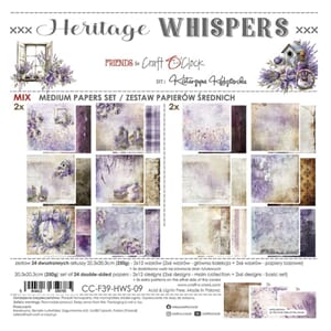 Craft O'Clock Heritage Whispers 8x8 Inch Medium Papers Set (