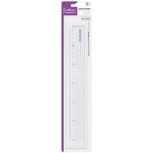 "Crafters Companion Metal Edge Acrylic Ruler (30cm) (CC-TOOL