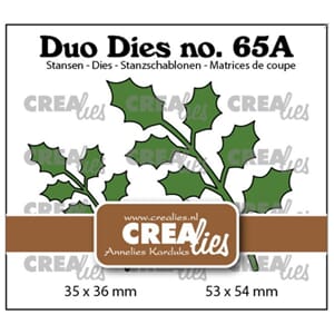Crealies Duo Dies No. 65A Holly Leaves 17 Mirror Image (CLDD