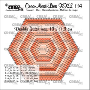 Crealies Crea-Nest-Lies XXL Dies No. 114 Hexagons with Doubl