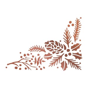 Highland Christmas Hotfoil Stamp Pinecone Corner (CO726305)S