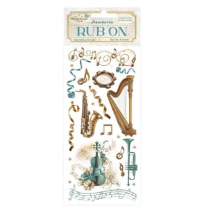 Stamperia Masquerade Rub-On 4x8,5 Inch Instruments (DFLRB137