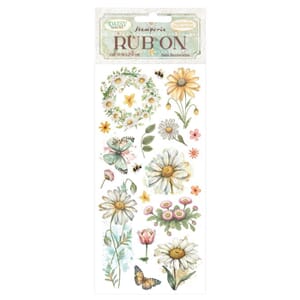 Stamperia Daisy Art Rub-On 10,16x21,6cm Daisy and Butterfly