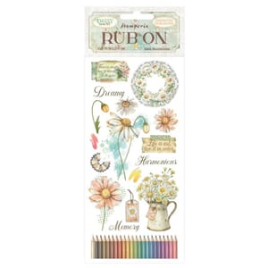 Stamperia Daisy Art Rub-On 10,16x21,6cm Harmonious (DFLRB224