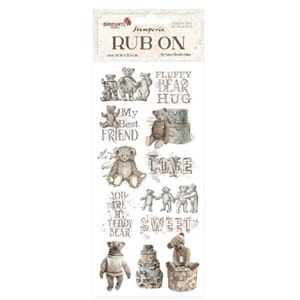 "Stamperia Brocante Antiques Rub-On 4x8,5 Inch Teddy Bears (