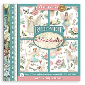Stamperia Wonderland Rub-On 15,5x15,5cm Assortment (6pcs) (D