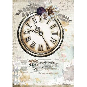 "Stamperia Rice Paper A4 Romantic Journal Clock