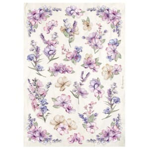 Stamperia Lavender A4 Rice Paper Flower Pattern  (DFSA
