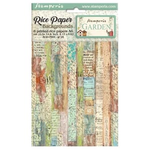 Stamperia Garden A6 Rice Paper Backgrounds (8pcs) (DFSAK6021