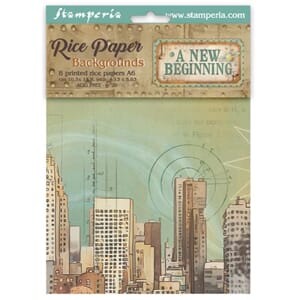 Stamperia A New Beginning A6 Rice Paper Backgrounds (8pcs) (