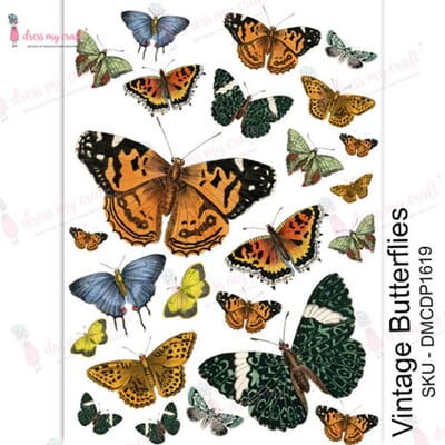 "Dress My Craft Transfer Me Vintage Butterflies (DMCDP1619) CL-DMCDP1619.jpg
