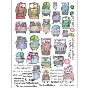 "Dress My Craft Transfer Me Doodled Owls (DMCDP4732)
Transfe