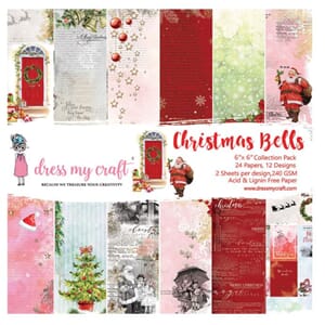 Dress My Craft Christmas Bells 6x6 Inch Paper Pad (DMCP2421)