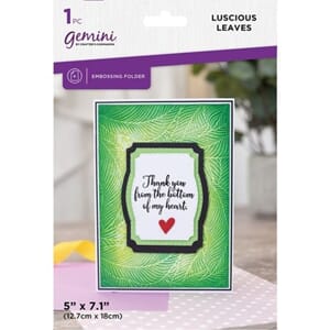 "Gemini Textured Luscious Leaves 2D Embossing Folder (GEM-EF