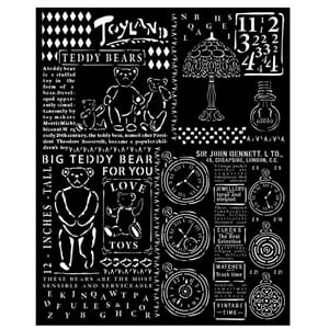 "Stamperia Brocante Antiques Thick Stencil 20x25cm Teddy Bea