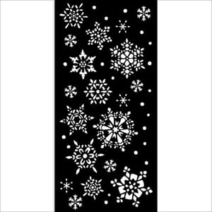 Thick Stencil 12x25cm Christmas Snowflakes (KSTDL71)