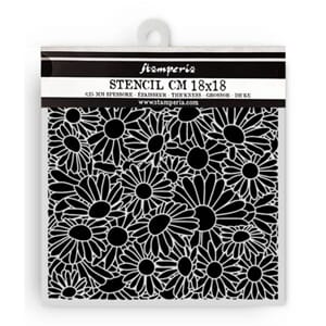 Stamperia Daisy Art Thick Stencil 18x18cm Daisies Pattern (K