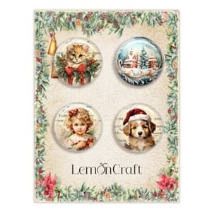 Wonderful Christmas Buttons-Badge (4pcs) (LEM-WONCHRI-04)