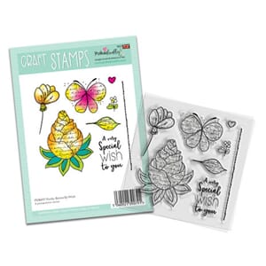 Funky Flowers Funky Butterfly Wish Craft Stamps (PD8697)