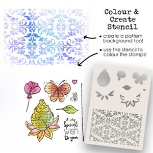 Colour & Create Funky Butterfly Wish 2-in-1 Creative Stencil