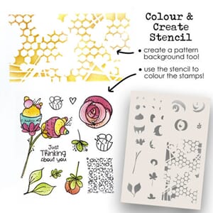 Colour & Create Funky Rosy Posy 2-in-1 Creative Stencil (PD8