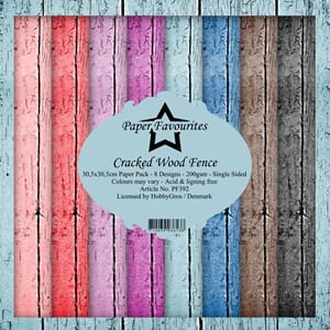 "Paper Favourites Cracked Wood Fence 12x12 Inch Paper Pack (