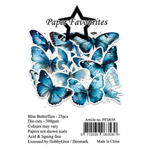 Paper Favourites Die-Cuts A7 Blue Butterflies (23pcs) (PFD03