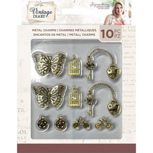 "Crafters Companion Vintage Diary Metal Charms (10pcs) (S-VD
