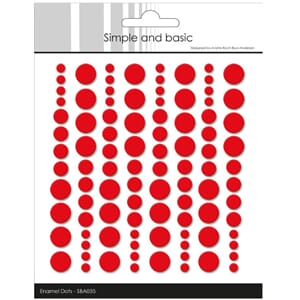 Simple and Basic Adhesive Enamel Dots Pink Red (96pcs) (SBA0