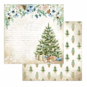 Romantic Cozy Christmas Tree 12x12 Inch Paper Sheet