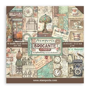 "Stamperia Brocante Antiques 12x12 Inch Paper Pack (SBBL150)