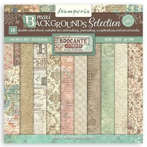 "Stamperia Brocante Antiques Maxi Background 12x12 Inch Pape