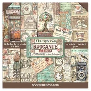 "Stamperia Brocante Antiques 8x8 Inch Paper Pack (SBBS100)
B