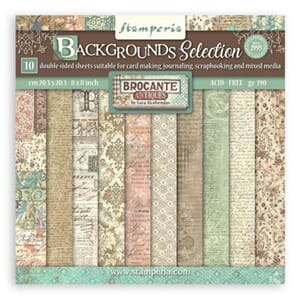 "Stamperia Brocante Antiques Backgrounds 8x8 Inch Paper Pack