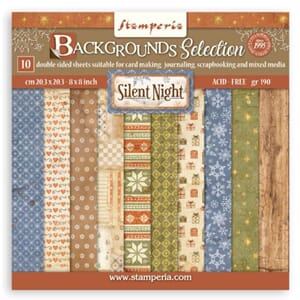 Stamperia Silent Night 8x8 Inch Paper Pack Maxi Background S
