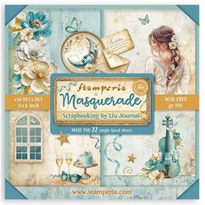 Stamperia Masquerade 8x8 Inch Paper Pack Maxi (Single Face)