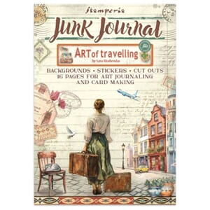 Stamperia Art of Travelling Junk Journal Stickers, Backgroun