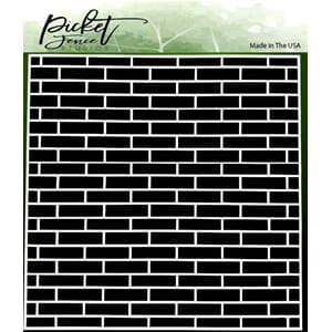 "Picket Fence Studios English Brick Wall 6x6 Inch Stencils (