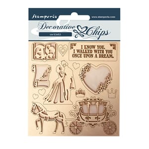 "Stamperia Decorative Chips Sleeping Beauty Coatch (SCB60)
D