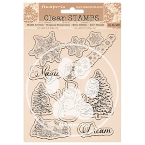 Romantic Home for the Holidays Clear Stamps Snowflakes, Tree
