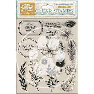 "Stamperia Masquerade Clear Stamps Flowers And Labels (WTK21