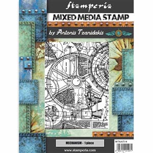 "Stamperia Mixed Media Stamp Sir Vagabond Mechanism (WTKAT14
