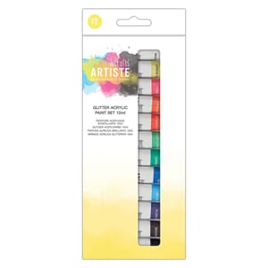 "Docrafts Artiste Acrylic Paint Set 12x12ml Glitter (DOA 600
