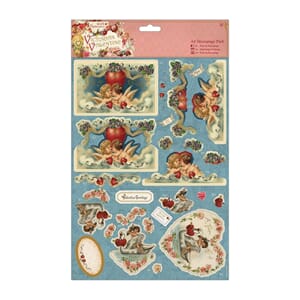 A4 Decoupage Pack - Victorian Valentine - Cherubs - 3 pakker