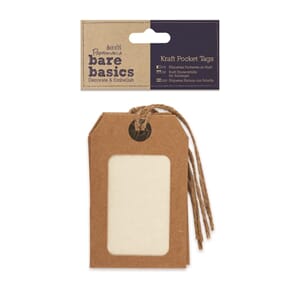 Kraft Pocket Tags - 1 pakke