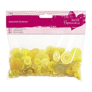Assorted Buttons 250g - Yellow