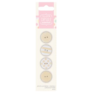 Large Buttons - Capsule - Spots  Stripes Pastels -