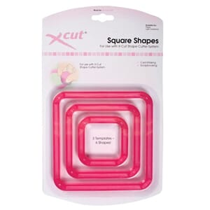 XCUT SHAPE CUTTER 3 X TEMPLATES - SQUARES -