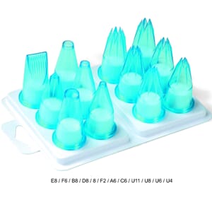 Polycarbonate Pastry Tubes, 12 pc, in hanging tray UTGÅR