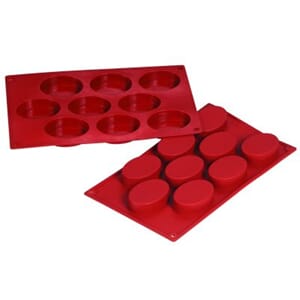 """Oval, 1.7oz,  2.76"""" x 1.97"""" x .79"""" deep, 9 cavit